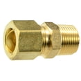 thumbnail image 1 of 1/2" OD x 3/8MIP Brass Compression Pipe Connectors (2 pcs.), 1 of 1