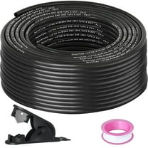 1/2" OD x 50FT DOT Air Line Black SAE J 844 PA12 Nylon Air Brake Tubing with Cutter and Teflon Tape, Pneumatic Nylon Air Line Hose for Semi Truck Trailer Air Brake System & Fluid Transfer