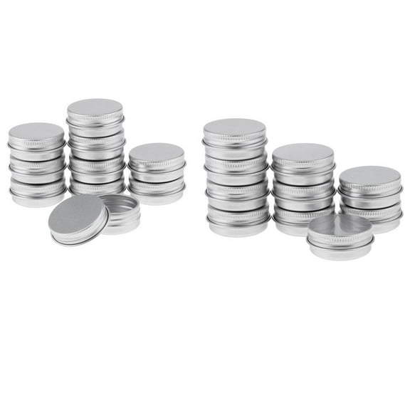 1/2-Ounce Screw Aluminum Slide Round Tin Containers For Lip ,Crafts,Cosmetic,Candles,Travel Storage , Pack of 20