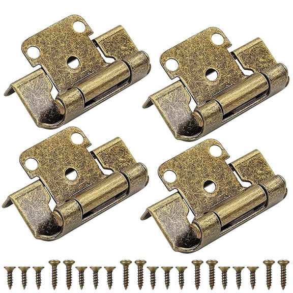 1/2 Overlay CabinetHinges,Polished Cabinet Hinges,Self-Closing Semi-Concealed Partial Wrap Face Frame Hinges for Cabinet Doors,Decorative Self Closing CupboardHinges Flush Mount
