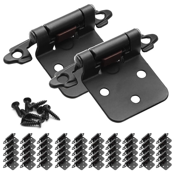 1/2" Overlay Kitchen Cabinet Hinges Antique Brass, 50 Pack(25 Pairs) 1/2 Inch Overlay(Variable) Cabinet Door Hinges for Face Frame Kitchen Cabinet