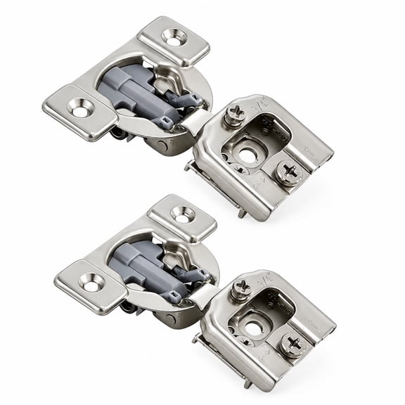1/2" Overlay Soft Close Cabinet Hinges, 3D Adjustable Face Frame Concealed Hinge with Adjustable Closing Speed, 105 Degree Opening, Satin Nickel Finish, Stainless Steel, [2Pack]