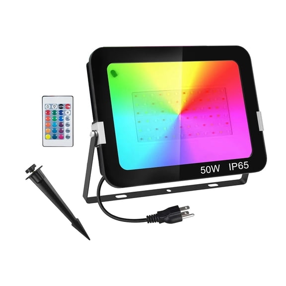 1/2 PCS Ultra-thin 50W LED Flood Light With Remote Control Floodlight Spotlight IP65 Waterproof Outdoor Garden Lamp Wall Light