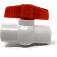 thumbnail image 1 of 1/2" PVC Ball Valve Socket Schedule 40, 1/2" Slip, Quarter-Turn T-Handle White Compact Ball Valve [2899] Water Shut-off Valve Inline PVC Ball Valve (1/2"), 1 of 9