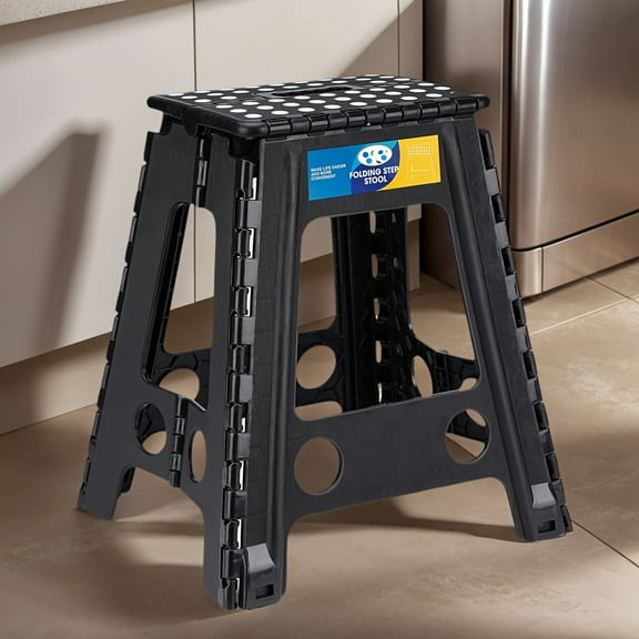 1/2-Pack 18-Inch Folding Step Stool, 330lb Capacity Non-Slip Stool for Bathroom, Kitchen & Bedroom