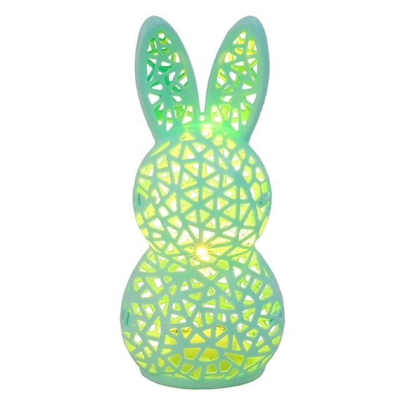 1/2 Pack 3D Printed Rabbit LED Rabbit Night Light, 3D Lamp for Kids, Easter Hollow Out Bunnies Lamp 3D Print Hollow Out Bunnies Figurines Easter Rabbit Statues with Light