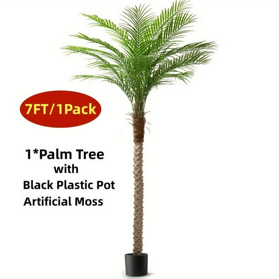1/2 Pack 7/8/9ft Large Artificial Palm Christmas Tree - UV Resistant, Realistic Leaves, Indoor Outdoor Patio Garden Xmas Decor