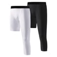 thumbnail image 1 of 2-pack Boys Kids Youth Compression Legging Pants Tights Athletic Base Layer Under Shorts Gear for Running Basketball for 6-14 Years, 1 of 9