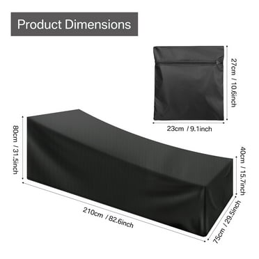 1/2 Pack Chaise Lounge Cover Waterproof Outdoor Garden Patio Chair Covers Weather Sun Resistant Furniture Protective (black,2pcs)
