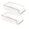 thumbnail image 1 of 1/2 Pack Drink Dispenser Organizer for Refrigerator, Clear Plastic Tall Skinny Soda Pop Cans Holder Container Storage Bin, 1 of 8