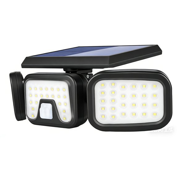 1 2 Pack Solar Motion Sensor Security Flood Lights, IPX5 Waterproof, 3 Lighting Modes, Dimmable Wide Beam Lights for Garden, Patio, Garage, Pathway, Wall Pole Mount