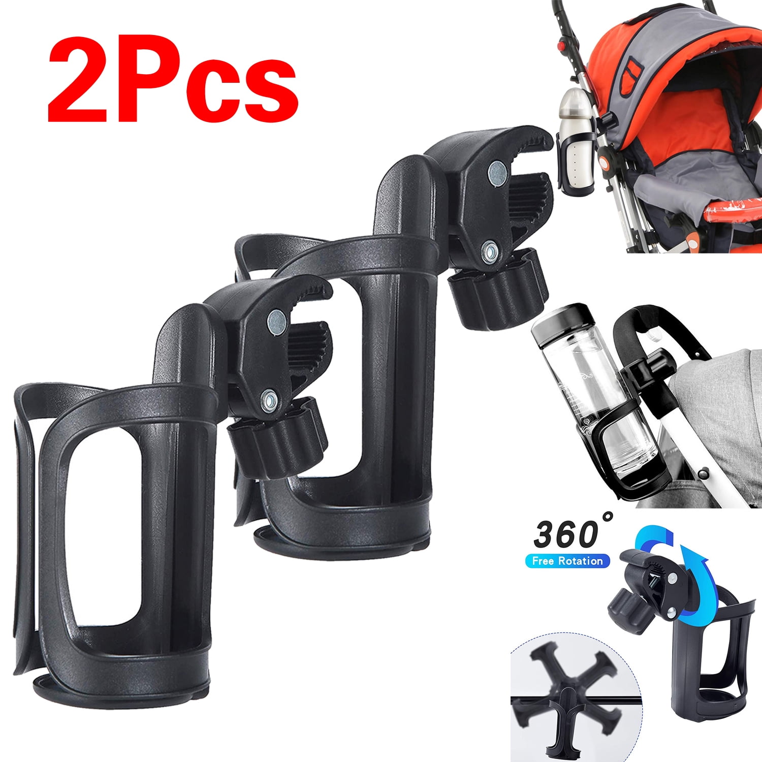 1/2 Pack Stroller Cup Holders, Universal Drinks Holder for Baby Buggies