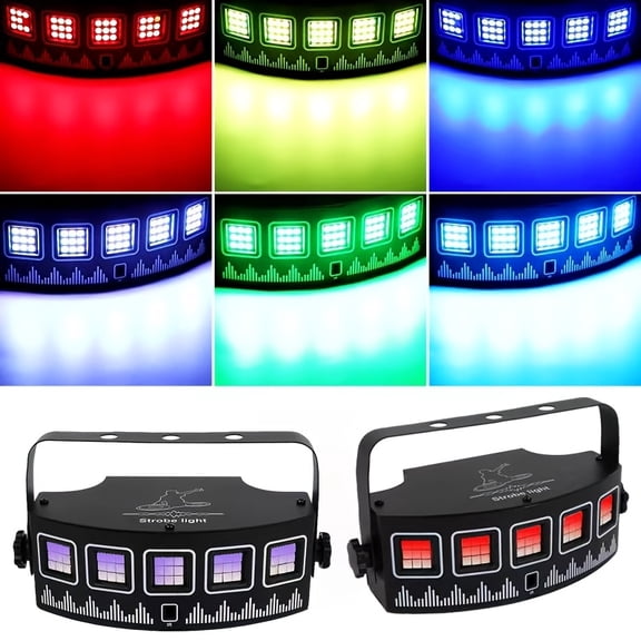 1/2 Pack USB Powered Portable LED Stage Lights, Sound Activated Music Sync Lighting for KTV Bar Haunted House Performance Party Decor