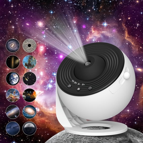 1/2 Pcs 2025 New 13-in-1 Planetarium Projector, Nebula & Milky Way LED Night Light with Timer. Features 48% larger projection area, 25% higher brightness and clearer imaging, ideal for room decor.