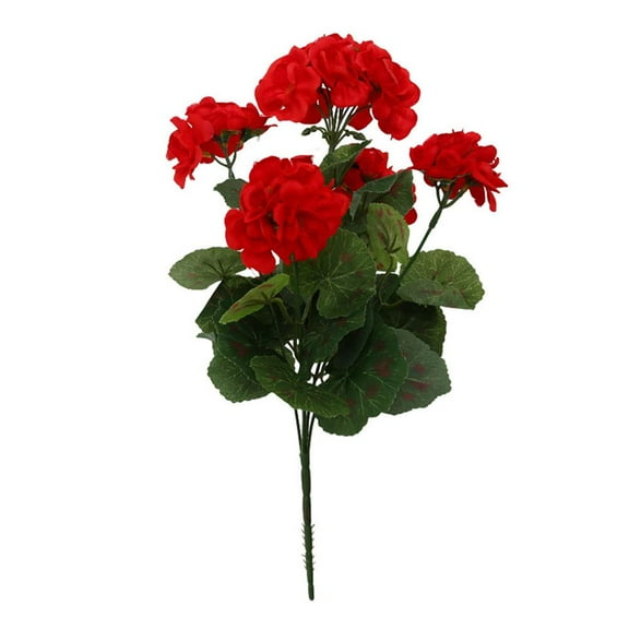 1/2 Pcs Artificial Geraniums Silk Flowers Outdoor Artificial Bush` Geranium G1Z4
