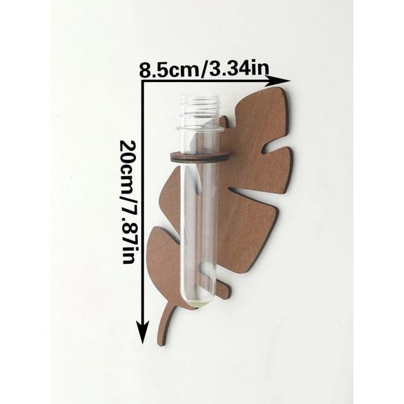 1/2 Pcs Brown Wooden Wall Planters Turtle Back Leaf Plant Pots Indoor Propagation Station Wall Decor Vase Stand Home Decorations