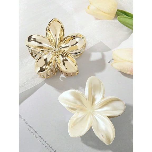 1/2 Pcs Fashion Simple Shiny Egg Flower Hair Claws For Women Girls Party Hair Accessories