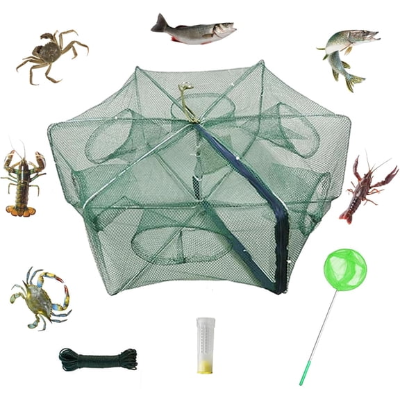 1/2 Pcs Fishing Bait Trap Foldable Crab Crayfish Fish Minnow Crawdad Shrimp Net Cast Portable