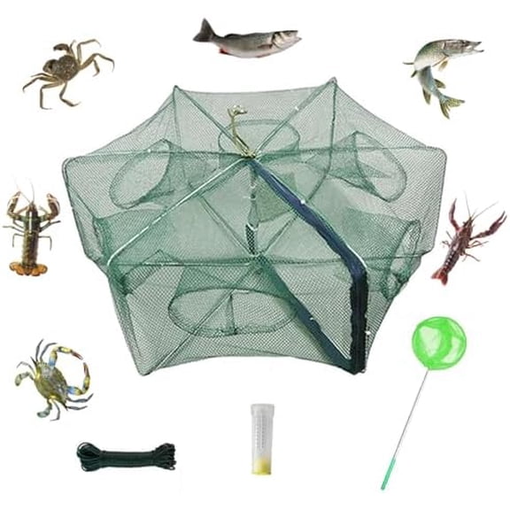 1/2 Pcs Fishing Bait Trap Foldable Crab Crayfish Fish Minnow Crawdad Shrimp Net Cast Portable
