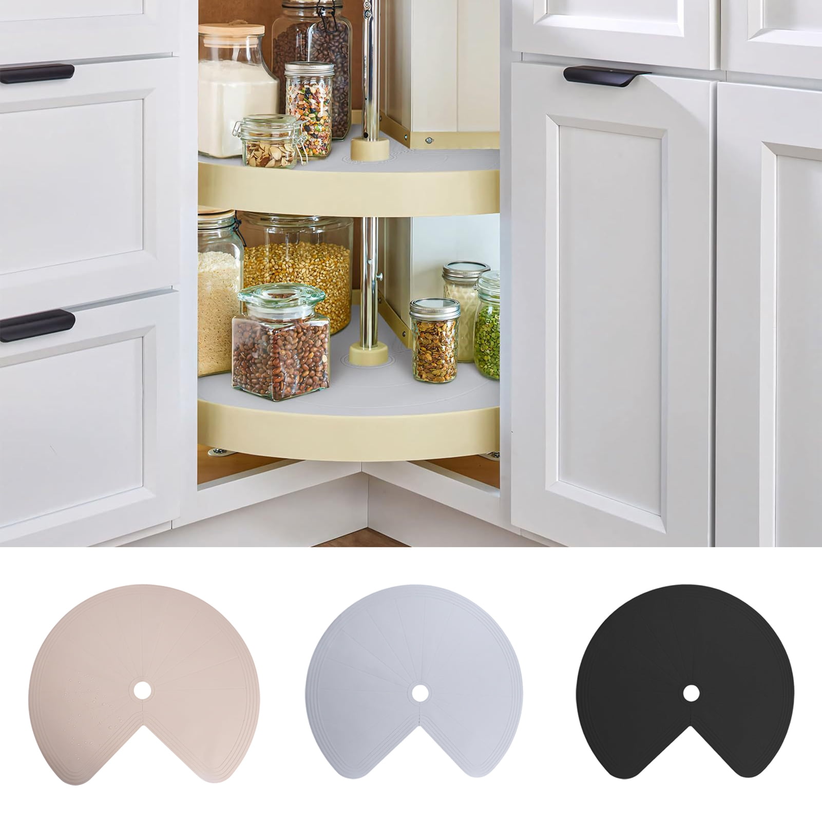 1/2 Pcs Shelf Liner Circle Kitchen Liners Non Adhesive Kitchen