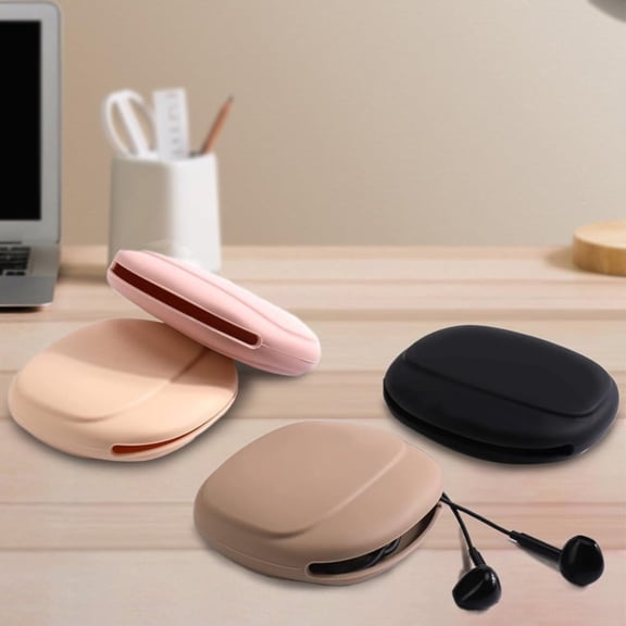 1/2 Pcs Silicone Headphone Organizer Upgraded Headphone Case Data Cable Storage Bag Small Silicone Wired Earbud Case Key Box Purse, Home Textile Storage