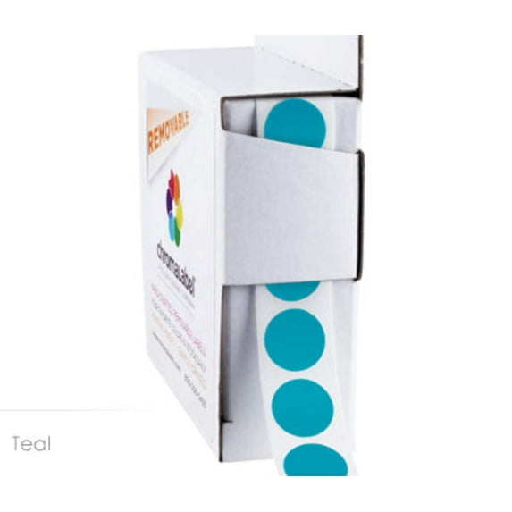 1/2" Removable Round, Color-Code Dot Stickers: 1,000/Box