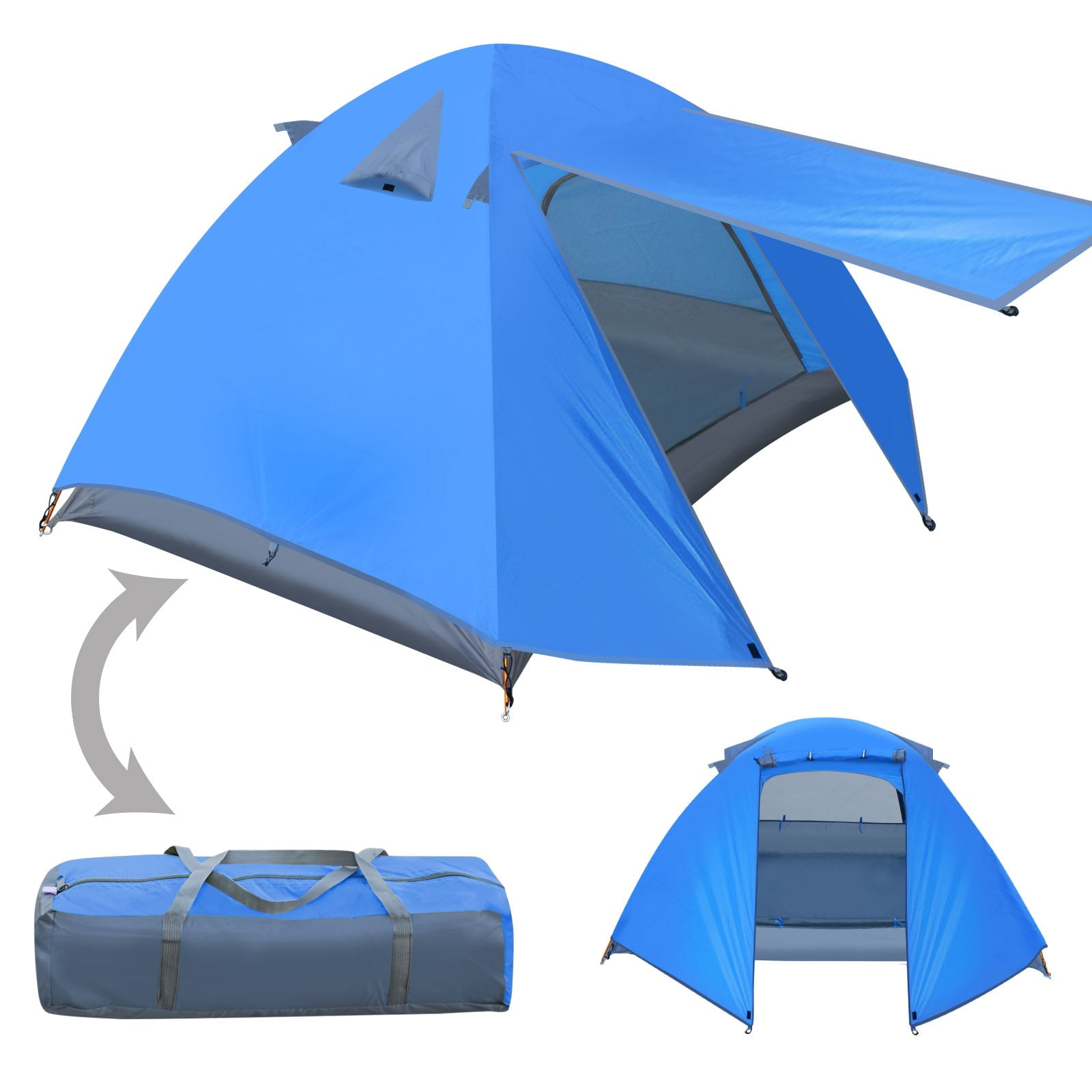 1-2 Person Double Layer Outdoor Waterproof Canopy Camping Hiking Backpacking Tent