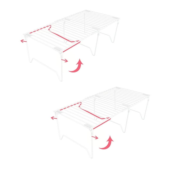 1/2-Piece Set freezer shelf,Stackable Cabinet Organizer Shelves,Foldable Pantry Shelf,Plate, Dish,Rustproof Metal Storage Organizer