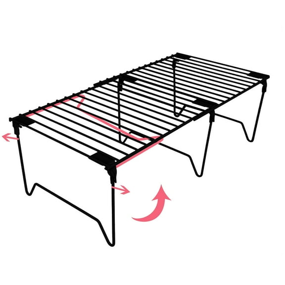 1/2-Piece Set freezer shelf,Stackable Cabinet Organizer Shelves,Foldable Pantry Shelf,Plate, Dish,Rustproof Metal Storage Organizer