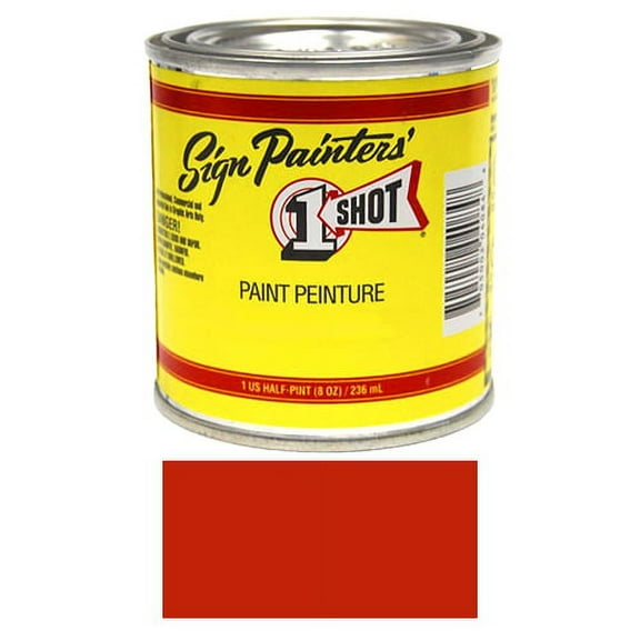 1/2 Pint 1 Shot BRIGHT RED Paint Lettering Enamel Pinstriping & Graphic Art