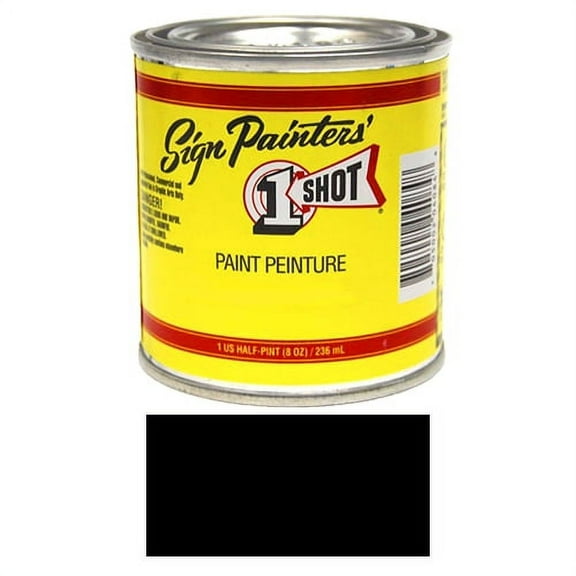 1/2 Pint 1 Shot LETTERING BLACK Paint Lettering Enamel Pinstriping & Graphic Art