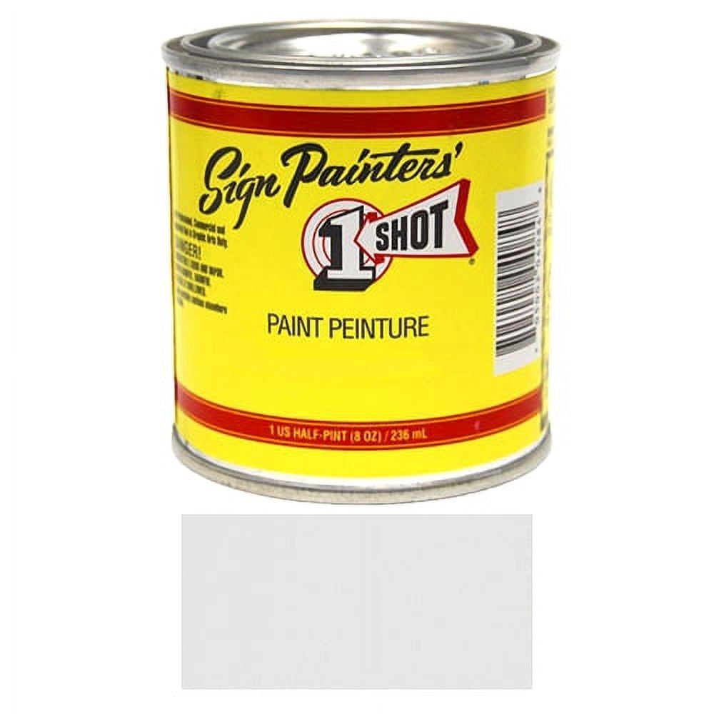 1/2 Pint 1 Shot LETTERING WHITE Paint Lettering Enamel Pinstriping
