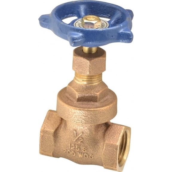 1/2" Pipe, Threaded Bronze Solid Wedge Stem Gate Valve