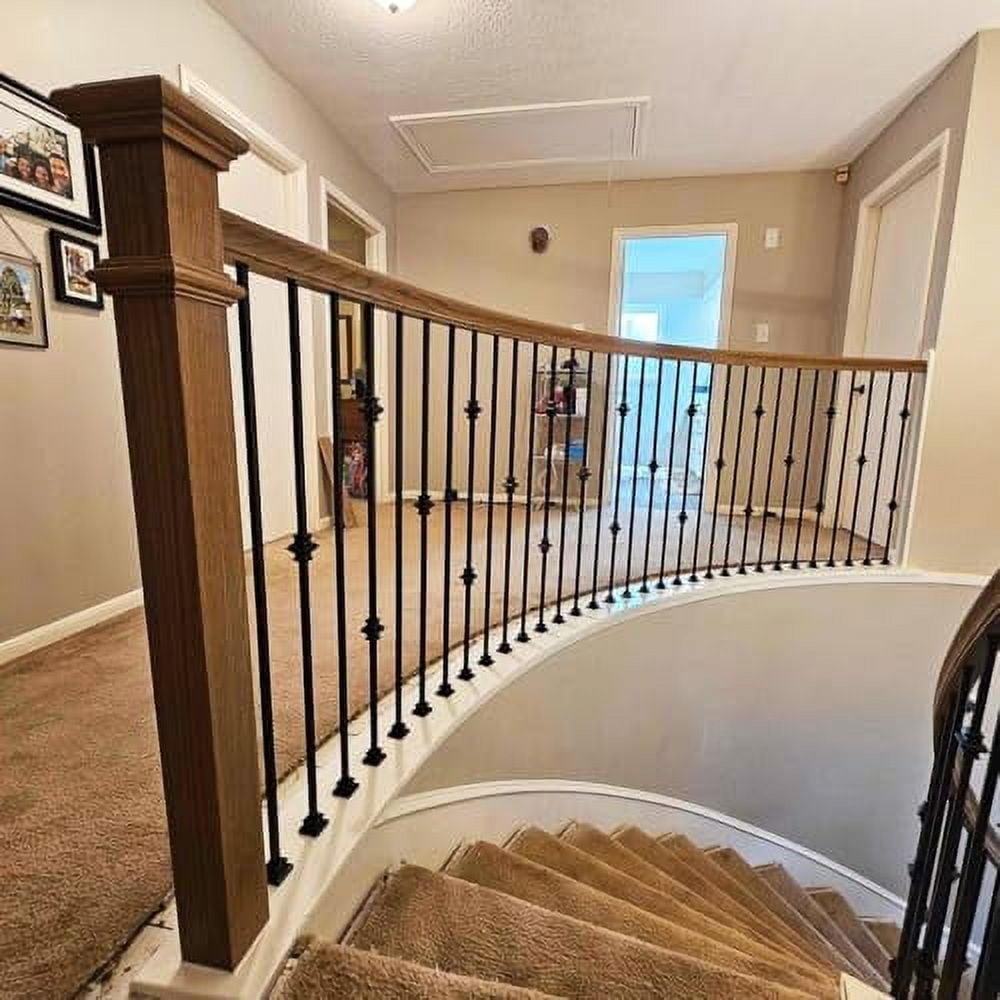 1/2" Plain BAR (Contractor 15-Pack) Stair Parts Modern Hollow (Real Satin Black not Matte) Metal Spindles - 1/2" x 44" Tall