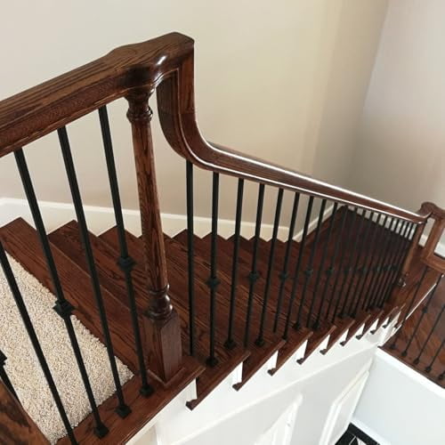 1/2" Plain BAR (Contractor 15-Pack) Stair Parts Modern Hollow (Real Satin Black not Matte) Metal Spindles - 1/2" x 44" Tall
