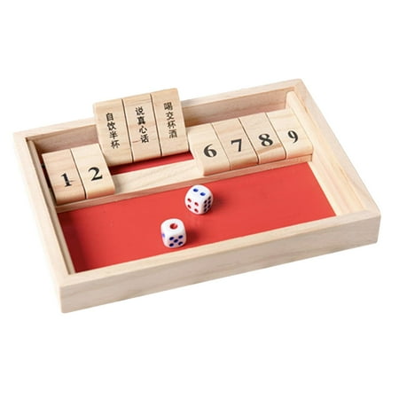 1-2 Player Board Game 9 Numbers Wood Shut the Box With