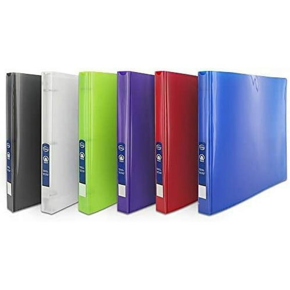 1/2" Poly 3 Ring Presentation View Binder with Pocket Allows for Quick and Hassle Free Loading of Spine Inserts and Prevents Gapping and Mis Alignment of Rings (Pack of 6) - by Emraw