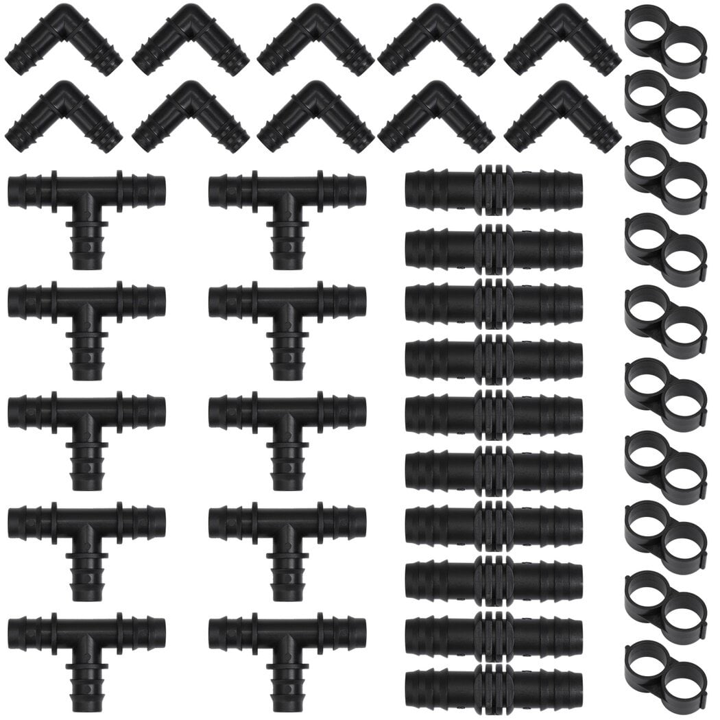 1/2" Poly PEX Fittings, 40PCS 2/1" Expansion PEX Fittings, Includes Poly PEX Elbows, Tees, Couplers, & Tube Bending Rings, 2/1" Poly PEX Connectors for PEX Plumbings