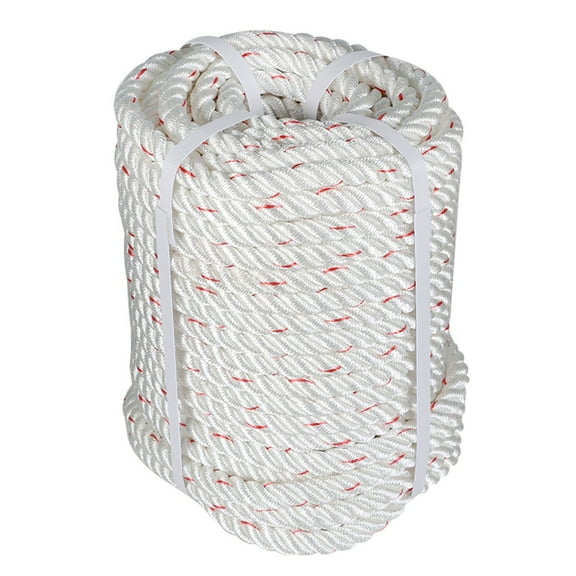 1/2" Polyester Nylon Pulling Rope, 150 FT High Force Polyester Load 7200LBS Sailing Rope Abrasion Resistant UV Resist for Camping Swings Arborist Gardening Marine White/Red