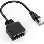 1 to 2 Port RJ45 Network Ethernet Adapter Splitter, Ethernet Splitter 1 Male to 2 Female LAN Ethernet Splitter Adapter Suitable Super Cat5,Cat5e,Cat6,Cat7,Cat8