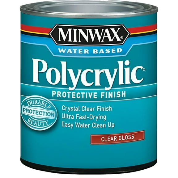 Minwax 255554444 Minwaxc Polycrylic Water Based Protective Finishes, 1/2 Pint, Gloss