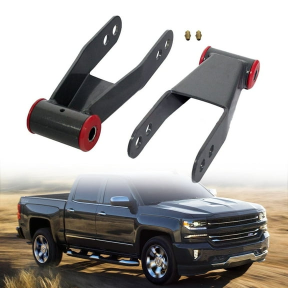 1"-2"Rear Drop Shackles Kit For 1988-2018 Chevy Silverado GMC Sierra 1500 C1500 Replaces # 410520