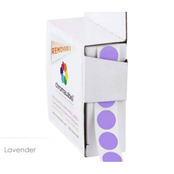 1/2" Removable Round, Color-Code Dot Stickers: 250/Box