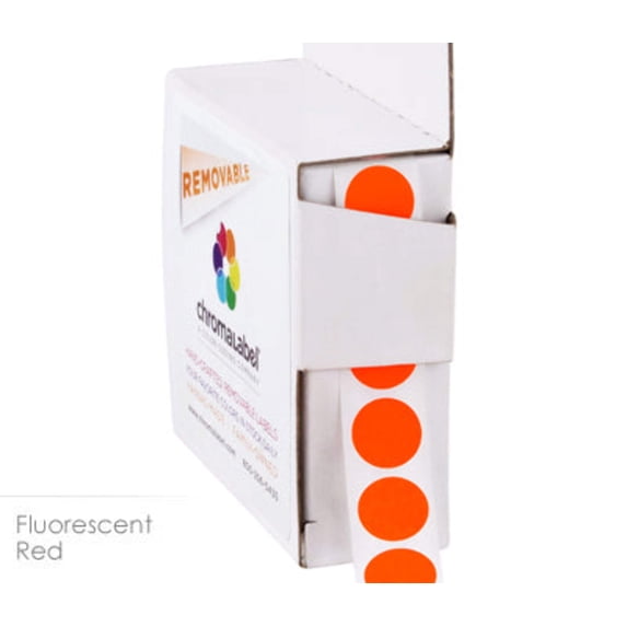 1/2" Removable Round, Color-Code Dot Stickers: 250/Box
