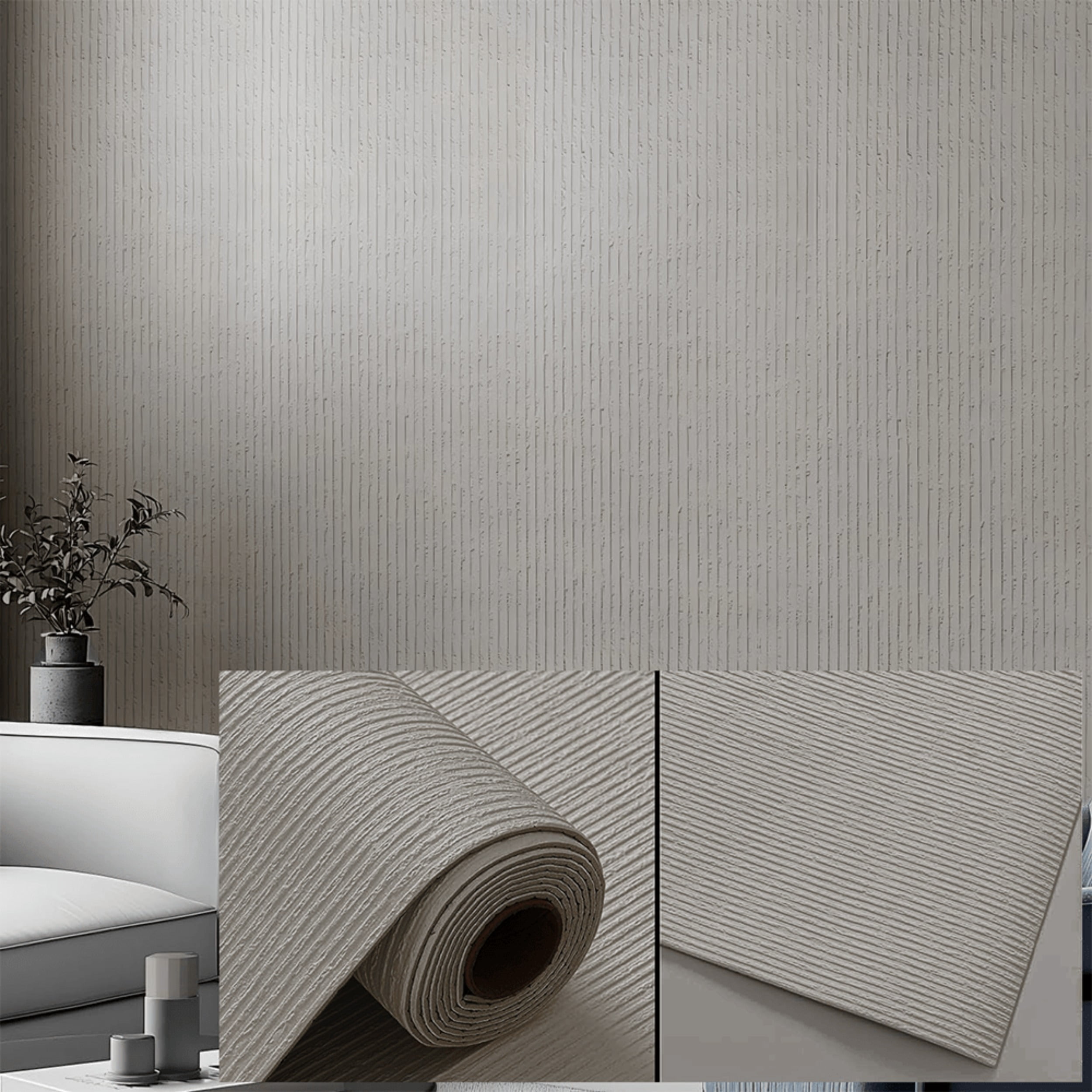 1/2 Roll 3D Wall Panels Peel and Stick - 23.82"x118.1" PVC Faux Texture ...