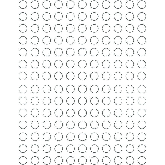 1/2 " Round Color-Coding Labels Printing Sticker Paper - Value Pack White Dot Labels Matte Finish with Template Included! 50 Sticker Sheets - 7700 Pack