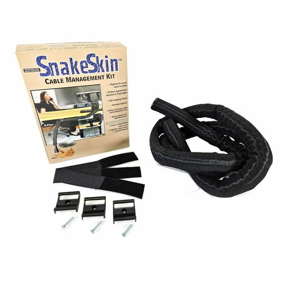 1/2" SNAKESKIN Cable Management Kit - Black - 8 feet
