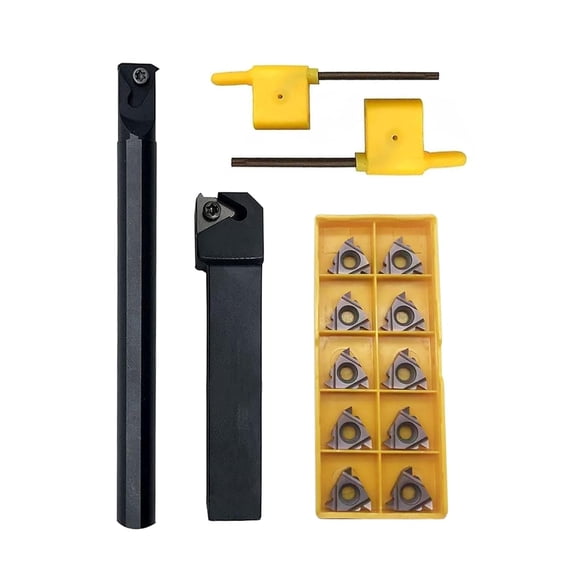 1/2" SNL0013M16 Internal Threading Boring Bar 5/8" SER1616H16 Lathe Threading Holder with 10pcs 16ER AG60 Carbide Inserts External Carbide Threading Inserts
