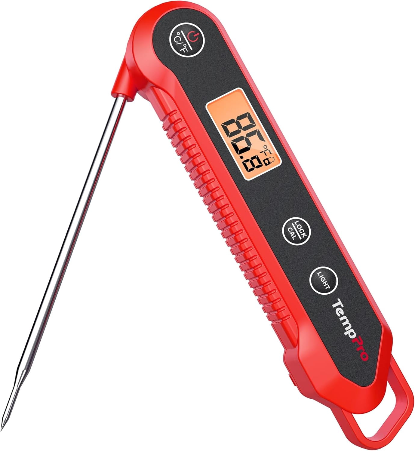 1-2 Sec Instant Read Digital Meat Thermometer, ±0.9°F Accuracy, Waterproof & Backlight Food Thermometer for Cooking, Oil Fry Candy Meat Probe for Kitchen, BBQ, Oven, Grill, Smoker
