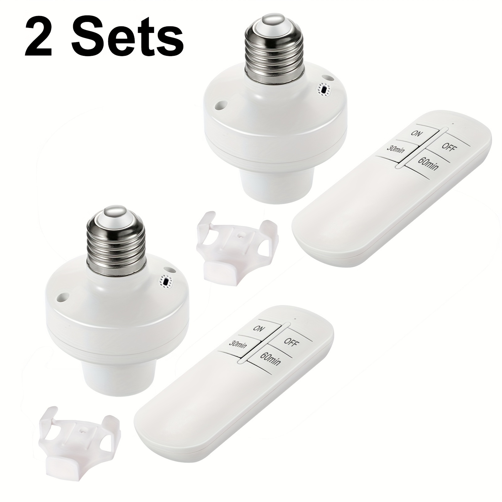 1/2 Sets RF 433Mhz Wireless Remote Control Lamp Holder, Remote Timer